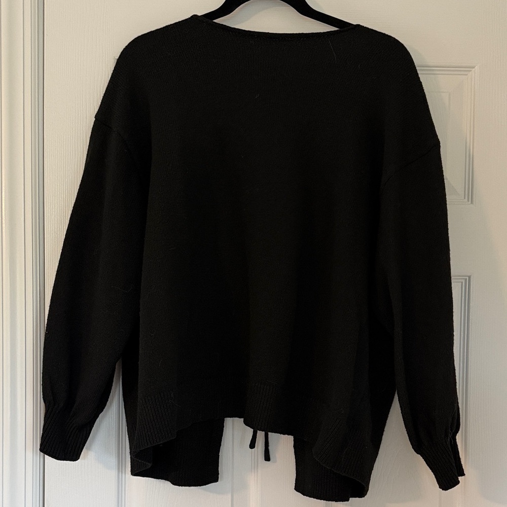 SHEIN Black Oversized Drop-Shoulder Knit Sweater